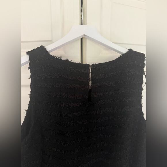 NWT Mable Aarna Frayed Babydoll Tank Top Black Peplum Top Textured Size Medium - Picture 10 of 11
